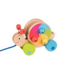 Дървена играчка за дърпане Goki - Охлюв - 1t