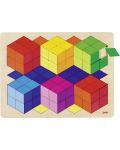 Дървен пъзел Goki - 3D кубчета - 1t