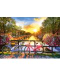Пъзел Castorland от 1000 части - Живописен Амстердам с велосипеди - 2t