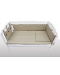 Плетен спален комплект от 4 части за бебешко креватче EKO - Бежов - 3t