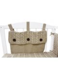 Плетен спален комплект от 4 части за бебешко креватче EKO - Бежов - 2t