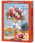 Пъзел Castorland от 500 части - Пролет във ваза с цветя - 1t