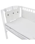 Плетен спален комплект от 4 части за бебешко креватче EKO - Бял - 2t