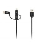 Зарядни устройства Tellur - Travel Charge Kit 3 в 1, USB-A, 30W, черни - 4t