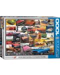 Пъзел Eurographics от 1000 части – Ретро реклами на автомобили Dodge - 1t