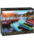 Пъзел Königspuzzle от 1000 части - Лодки в планинско езеро - 1t