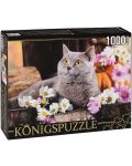 Пъзел Königspuzzle от 1000 части - Британска котка - 1t