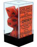 Комплект зарове Chessex Opaque Poly 7 - Orange & Black (7 бр.) - 1t