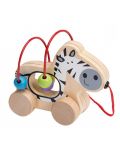 Дървена играчка за дърпане Jouéco - Зебра, със спирала - 1t