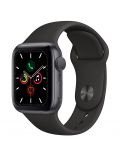 Смарт часовник Apple - S5, 40mm, сив с черна каишка - 1t