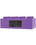 Настолен часовник Lego Wear - Friends Brick Clock, лилав, с будилник - 2t