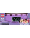 Настолен часовник Lego Wear - Friends Brick Clock, лилав, с будилник - 1t