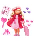 Пееща и говореща кукла Bayer - Мария, 46 cm, с куфарче и розово палто - 3t