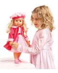 Пееща и говореща кукла Bayer - Мария, 46 cm, с куфарче и розово палто - 6t