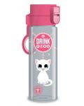 Детска бутилка за вода Ars Una - Think-Pink, 500 ml - 1t