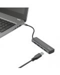USB хъб Trust - Halyx Alum, 4 порта, USB-C, черен - 3t