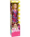 Кукла Barbie Mattel - С розова рокля на розови и лилави цветя - 1t