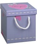 Плюшена играчка Morgenroth Plusch – Розово меченце със сърце в подаръчна кутия, 12 х 10.5 cm - 2t