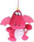 Плюшена играчка Morgenroth Plusch – Тъмно розова седяща Динозавърка, 22 cm - 1t