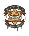Тениска RockaCoca Pizza Iluminati, бяла, размер L - 2t