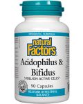 Acidophilus & Bifidus, 90 капсули, Natural Factors - 1t