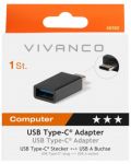 Адаптер Vivanco - 45352, USB-C/USB-A, черен - 3t