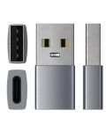 Адаптер Satechi - Aluminum, USB-A/USB-C, сив - 3t