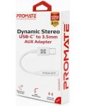 Адаптер ProMate - AUXLink-C, Type-C/3.5 mm, бял - 1t