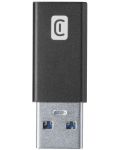 Адаптер за кола Cellularline - 7968, USB-C/USB-A, черен - 2t