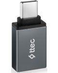 Адаптер ttec - OTG Converter, USB-C/USB-A, черен - 1t