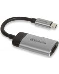 Адаптер Verbatim - USB-C/HDMI, 0.10 m, черен/сребрист - 1t