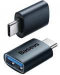 Адаптер Baseus - Ingenuity, USB-C/USB-A, тъмносин - 3t