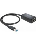 Адаптер Delock - 62121, USB-A/RJ45, черен - 2t