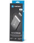 Адаптер Natec - Fowler Mini, USB-C/USB 3.0, HDMI, USB-C, сив - 6t