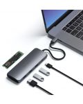Адаптер Satechi - ST-UCHSEM, USB-C/MultiPort, сив - 4t