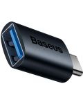 Адаптер Baseus - Ingenuity, USB-C/USB-A, тъмносин - 2t