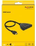 Адаптер Delock -18600, 4K HDMI, 3 порта, черен - 3t