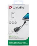 Адаптер Cellularline - 2023, Micro USB/USB-A, черен - 3t