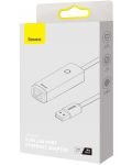 Адаптер Baseus - Lite WKQX00000, USB-A/RJ45, черен - 4t