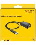 Адаптер Delock - 62121, USB-A/RJ45, черен - 3t