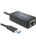 Адаптер Delock - 62121, USB-A/RJ45, черен - 1t