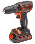 Акумулаторен винтоверт Black & Decker - BDCDC18, 18V, 30 Nm, с батерия и зарядно - 2t