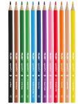 Комплект акварелни моливи Milan - Триъгълни, 12 цвята, с четка - 2t