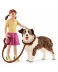 Фигурка Schleich от серията Ферма - Комплект момиче с куче и колибка - 4t