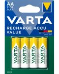 Акумулаторна батерия VARTA - Rechargable Accu Value, AA, 4 бр. - 1t