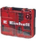 Акумулаторна ударна бормашина Einhell - Power X-Change TE-CD 18/2 Li-i, 2x2.0 Ah, с 64 части - 5t