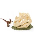 Фигурка Schleich от серията Динозаври - Гигантски динозавърски череп с велосираптор - 2t