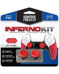 Аксесоар KontrolFreek - Inferno Kit, Performance Grips + Performance Thumbsticks, червен (PS5) - 1t