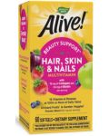 Alive Hair, Skin & Nails Multivitamin, 60 софтгел капсули, Nature's Way - 1t