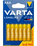 Алкални батерии VARTA - Longlife, AAA, 4+2 бр. - 1t